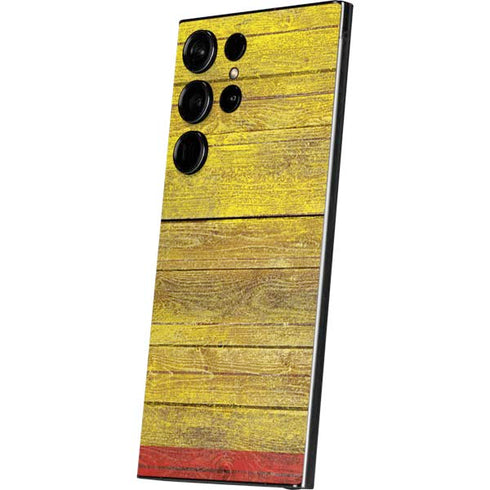 Spain Flag Dark Wood Galaxy S25 Ultra Skin
